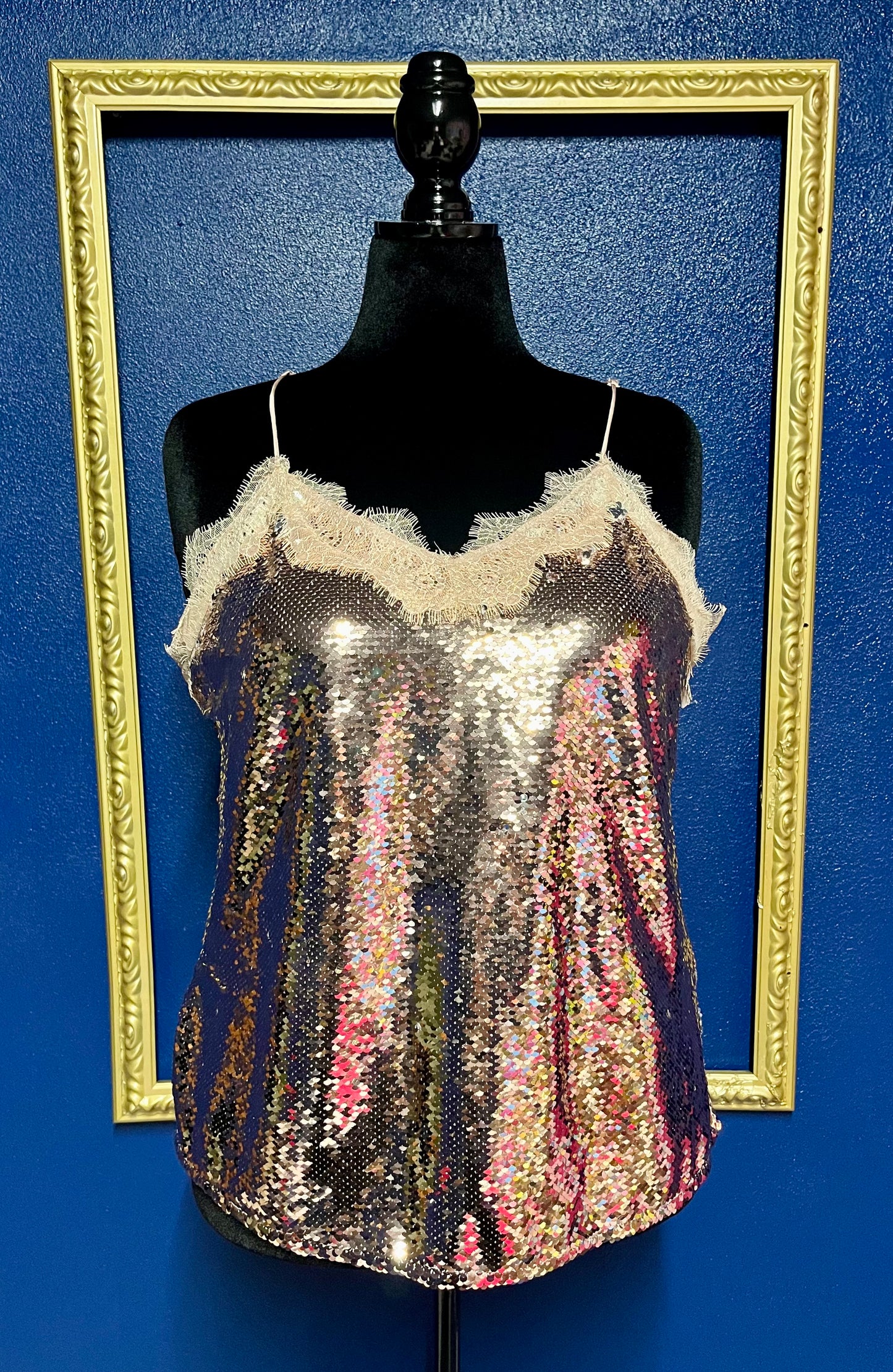 Nine West Sequin and Lace Blouse