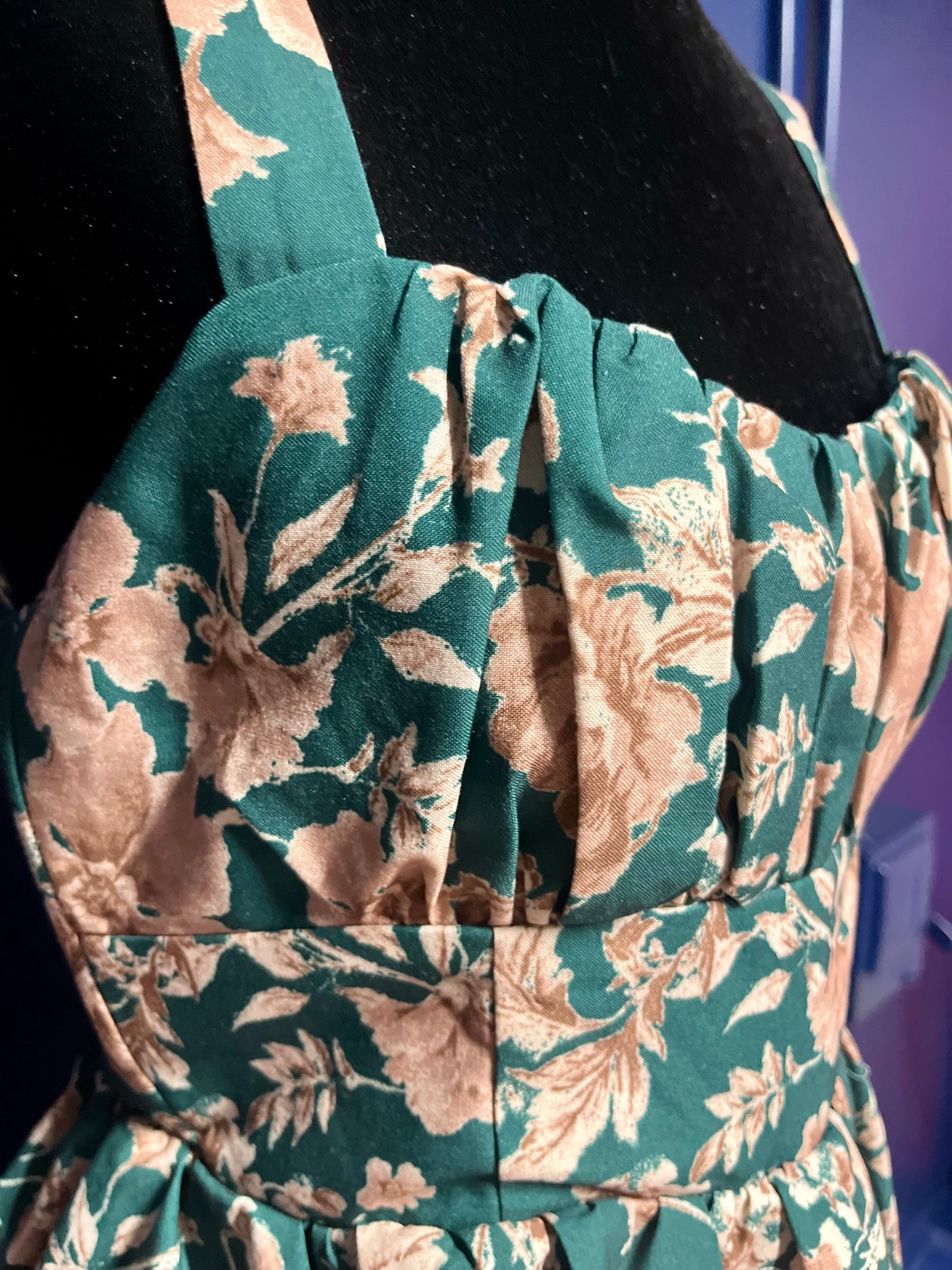 Mable Green Floral Tiered Dress