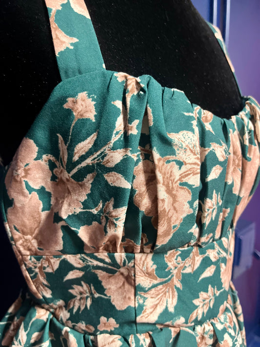 Mable Green Floral Tiered Dress