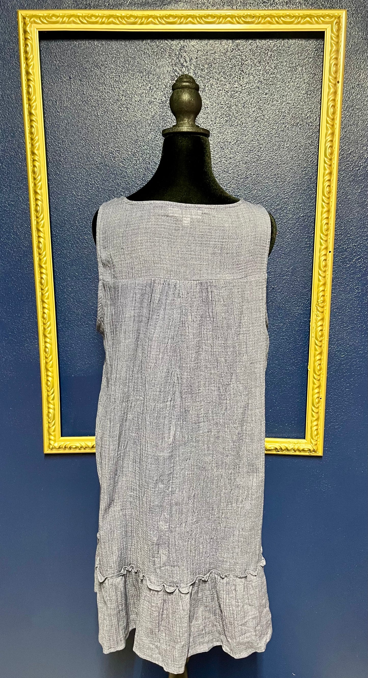 Entro Navy Embroidered Dress