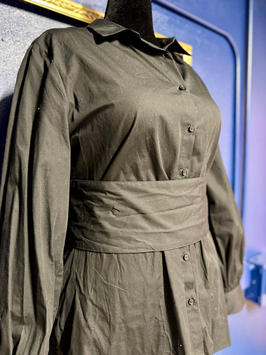 Pleione Corset Tie Button Down