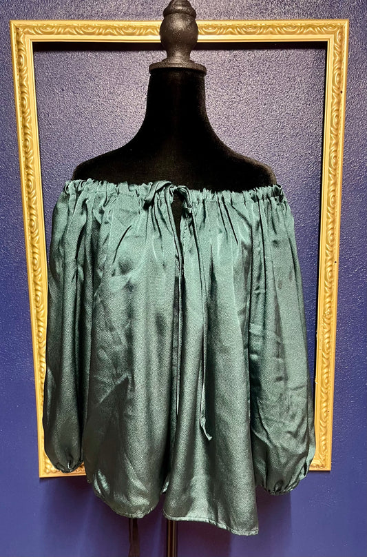 Tyche Green Silk Blouse