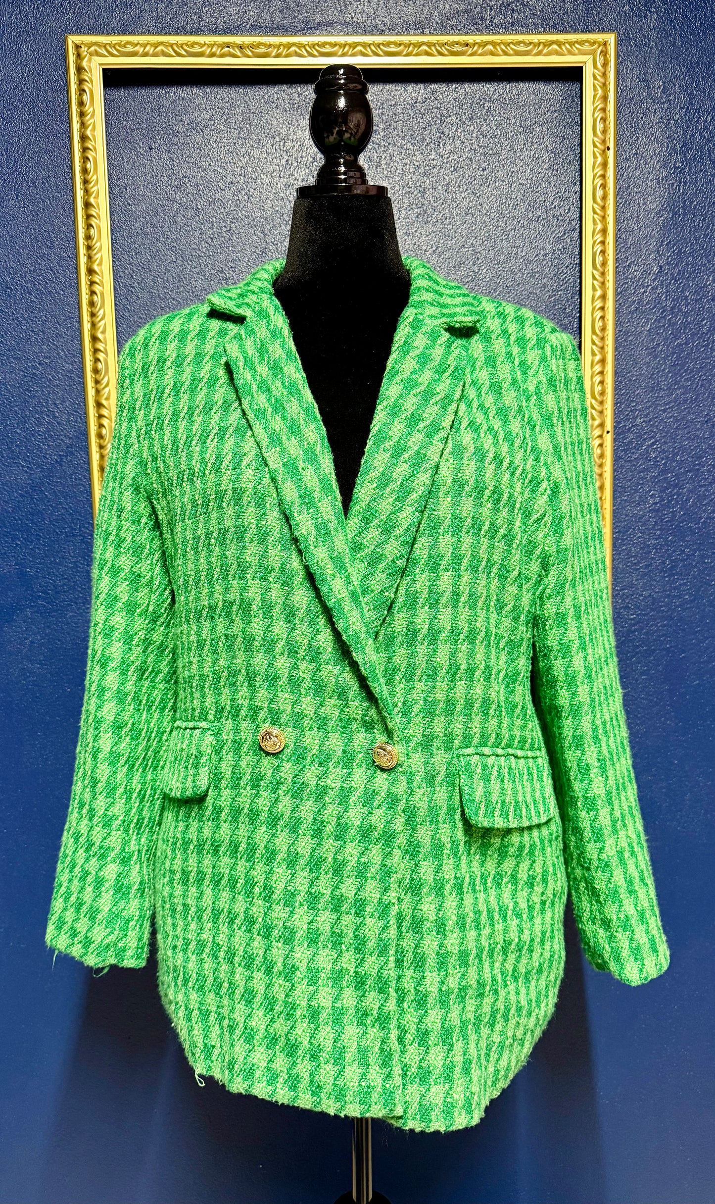 Buddy Love Green Houndstooth Blazer