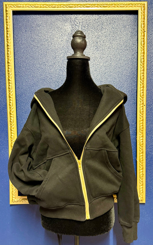 PrettyGarden Black Zip Up Hoodie