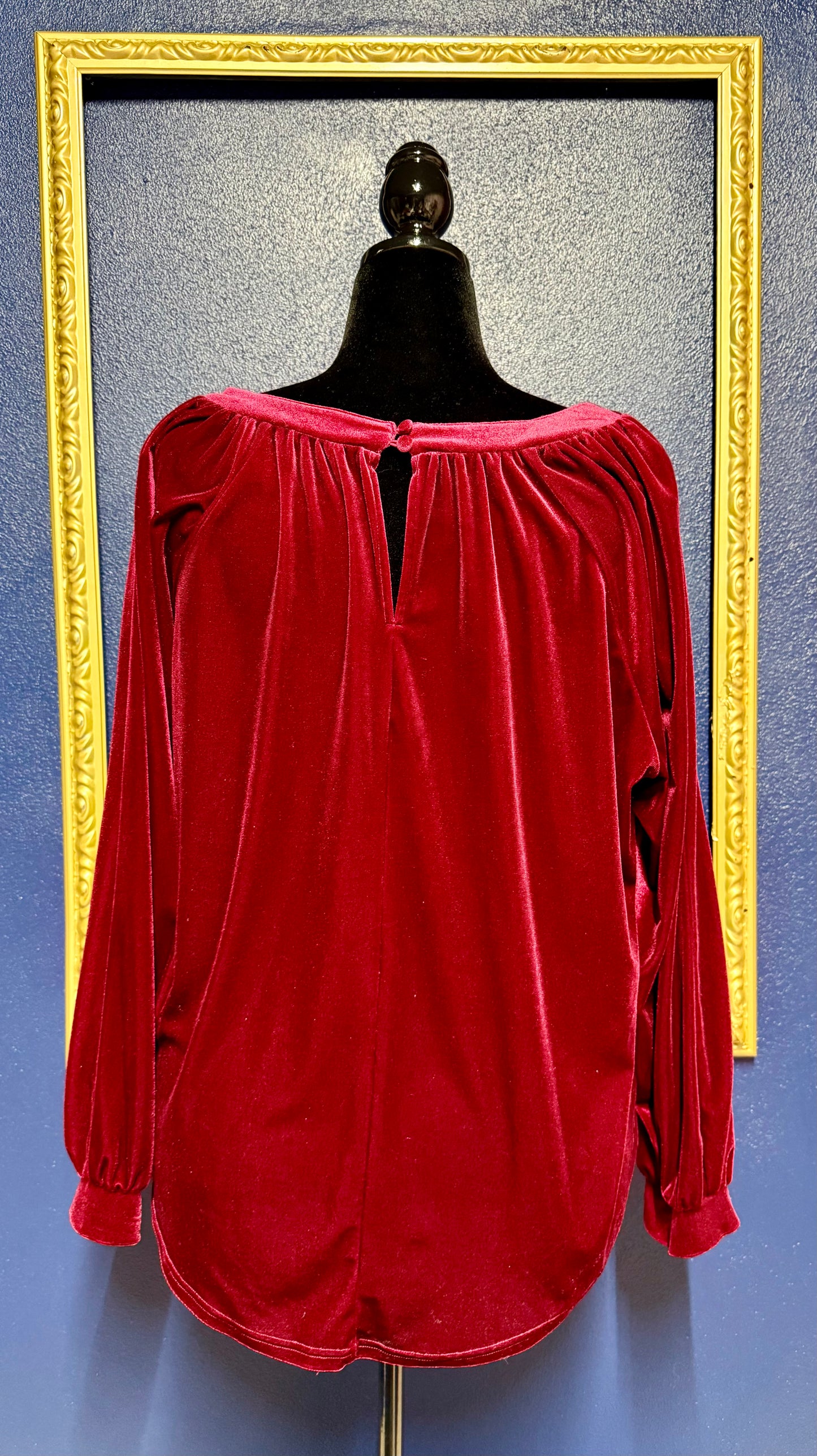 Umgee Maroon Velvet Blouse