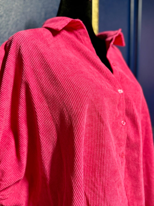 Day + Moon Pink Corduroy Top