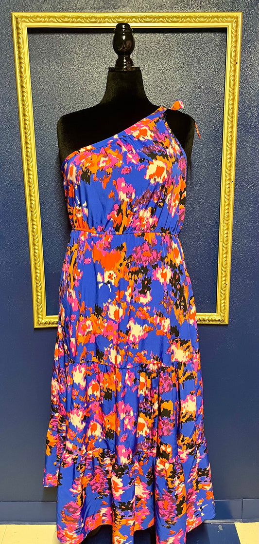 Pretty Garden One Shoulder Dress