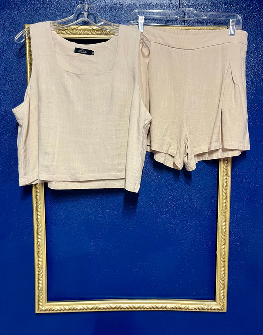 Trendy Queen Tan Linen Set