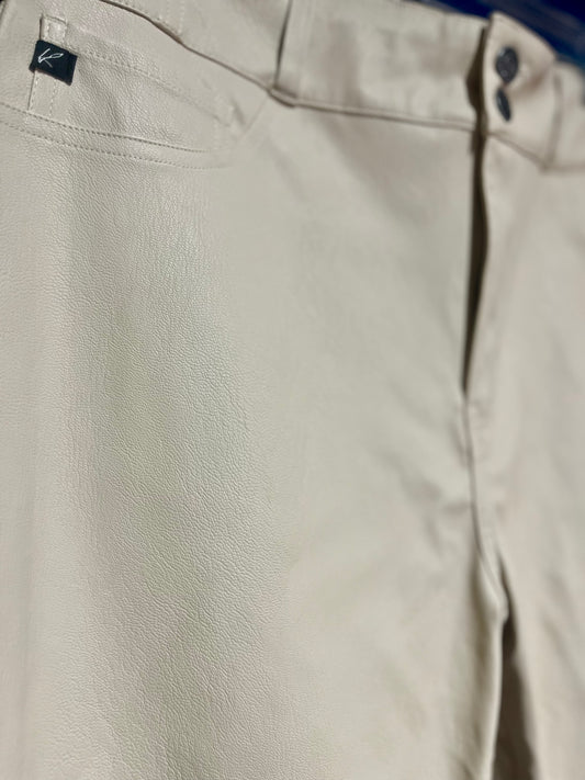 Kancan Cream Pleather Pants