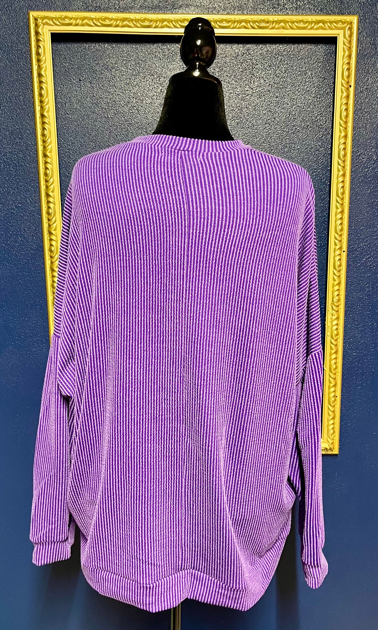 Purple Ribbed Pullover