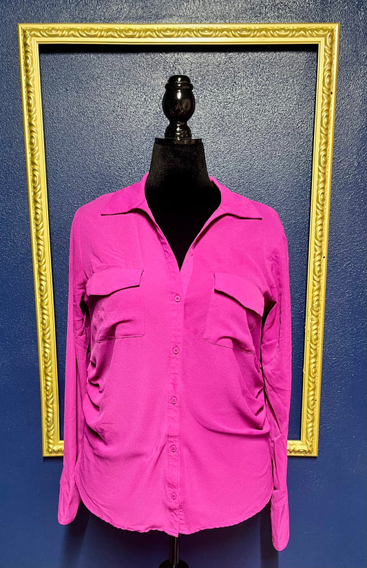 J. Roberts Fuchsia Button Down