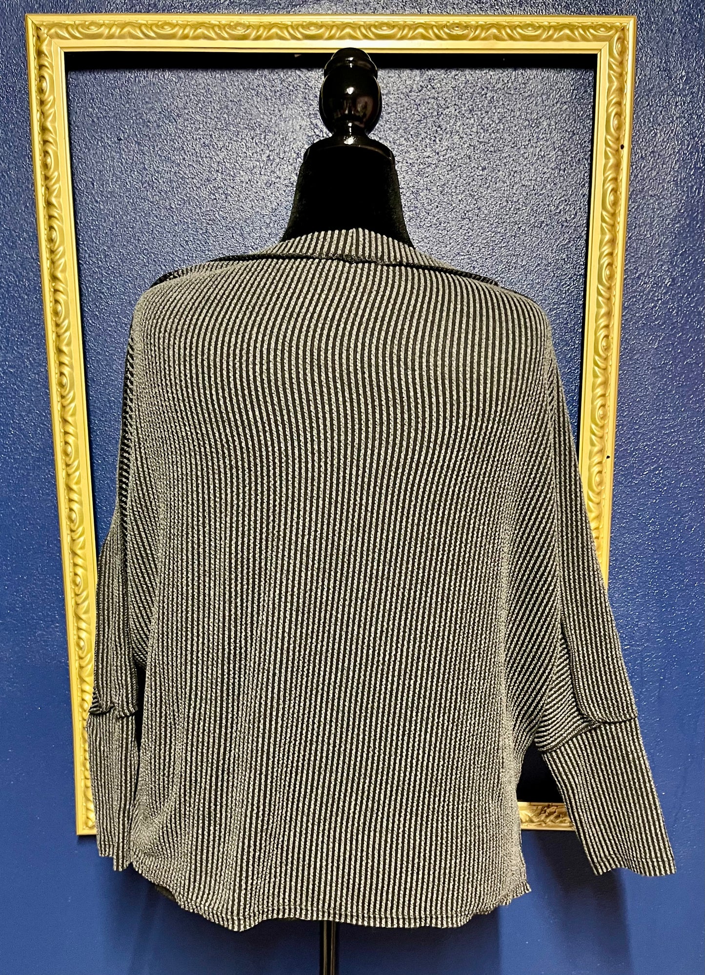 Reborn J Charcoal Ribbed Pullover