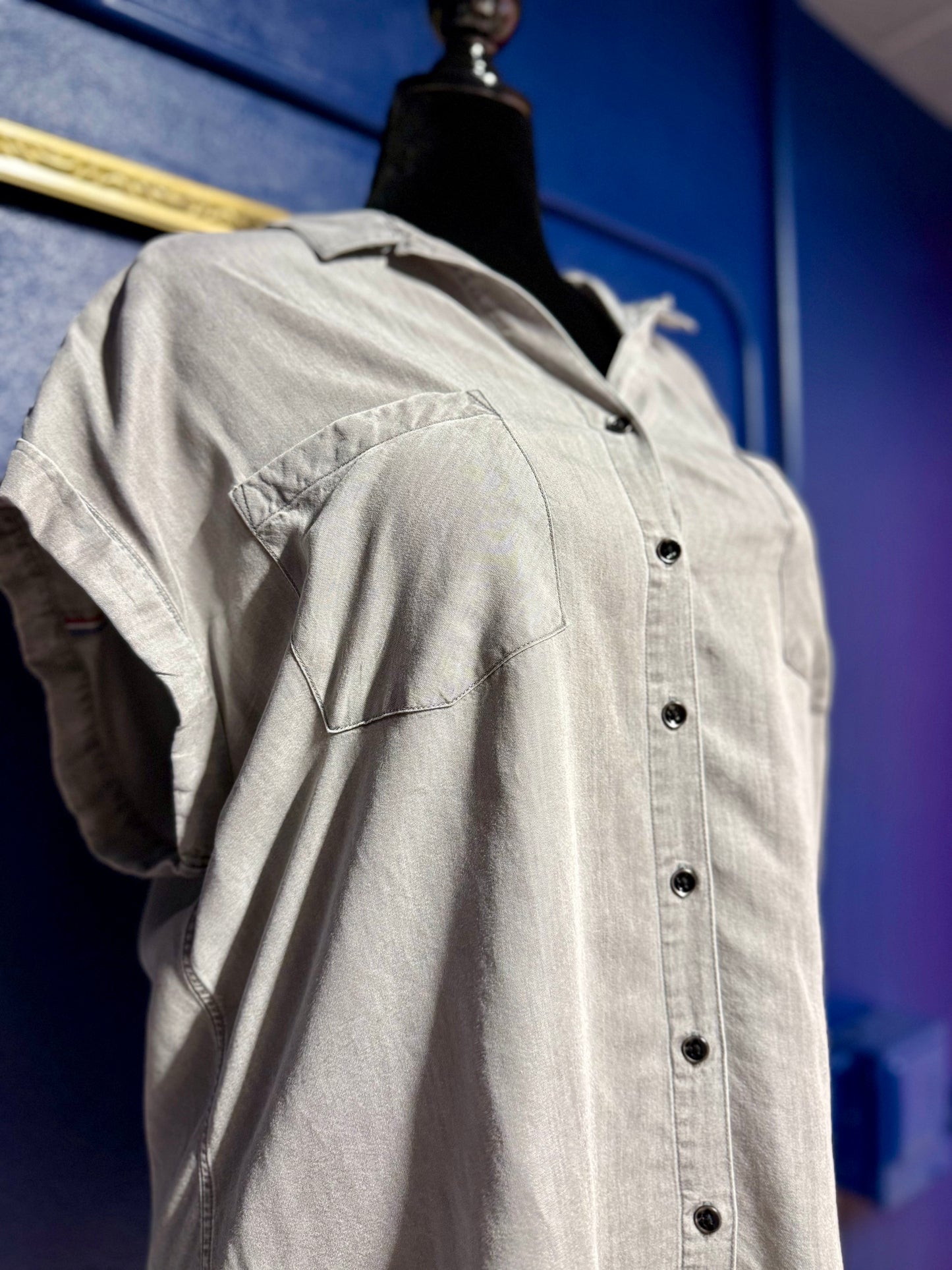 Jach's Girlfriend Gray Button Down