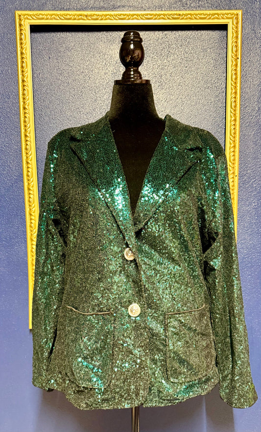 Anna Kaci Green Sequin Blazer