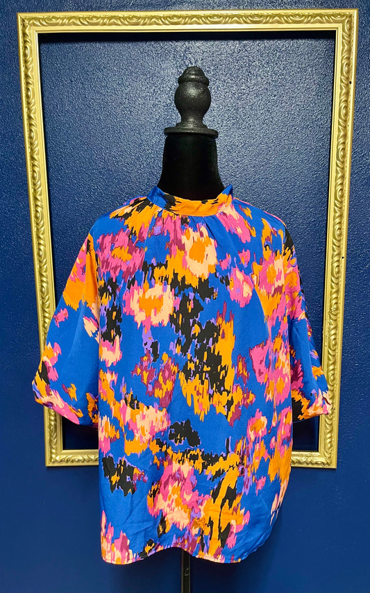 SHEIN Bright Floral Blouse