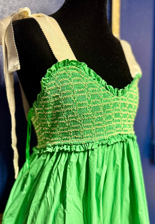 Lovelo Green Smocked Dress