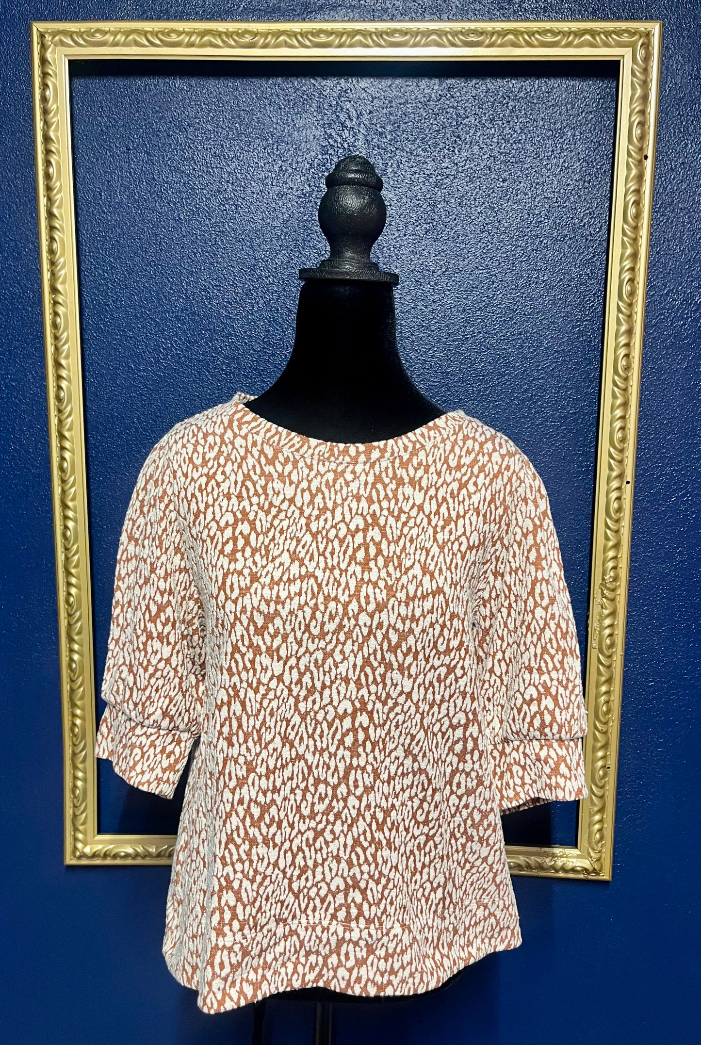 Loft Orange Leopard Blouse