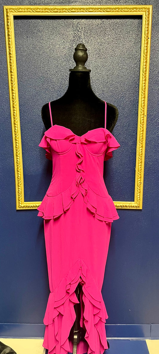 Lovers and Friends Fuchsia Tiered Dress