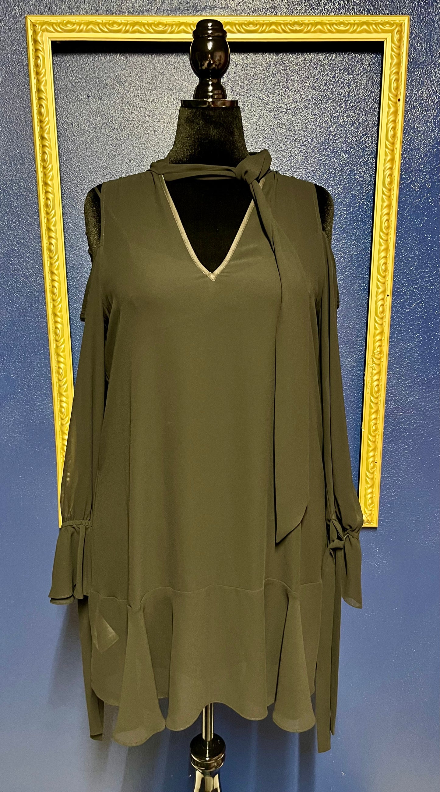 BCBGMaxazria Sheer Black Dress