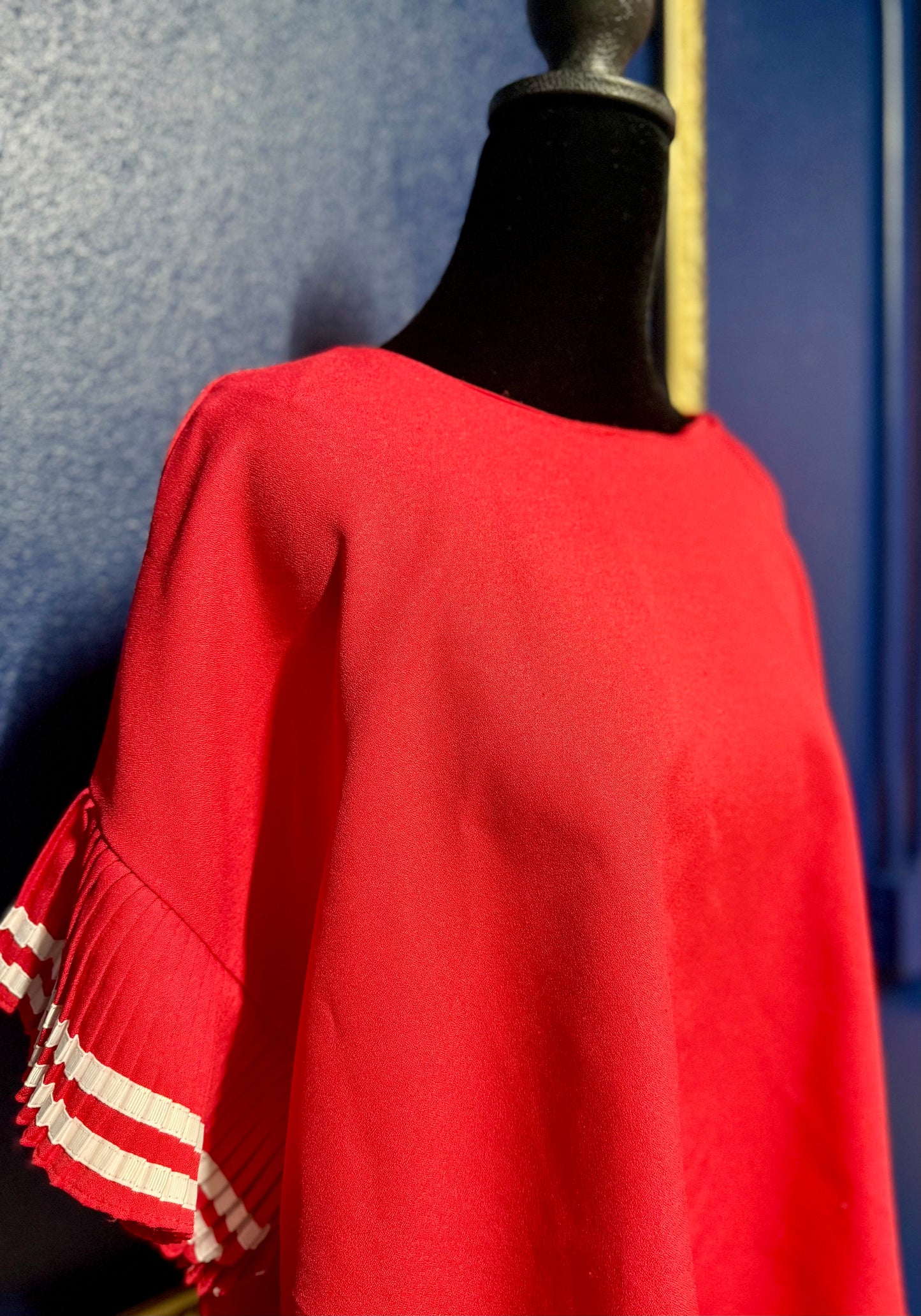 Ontwelfth Red Pleated Top