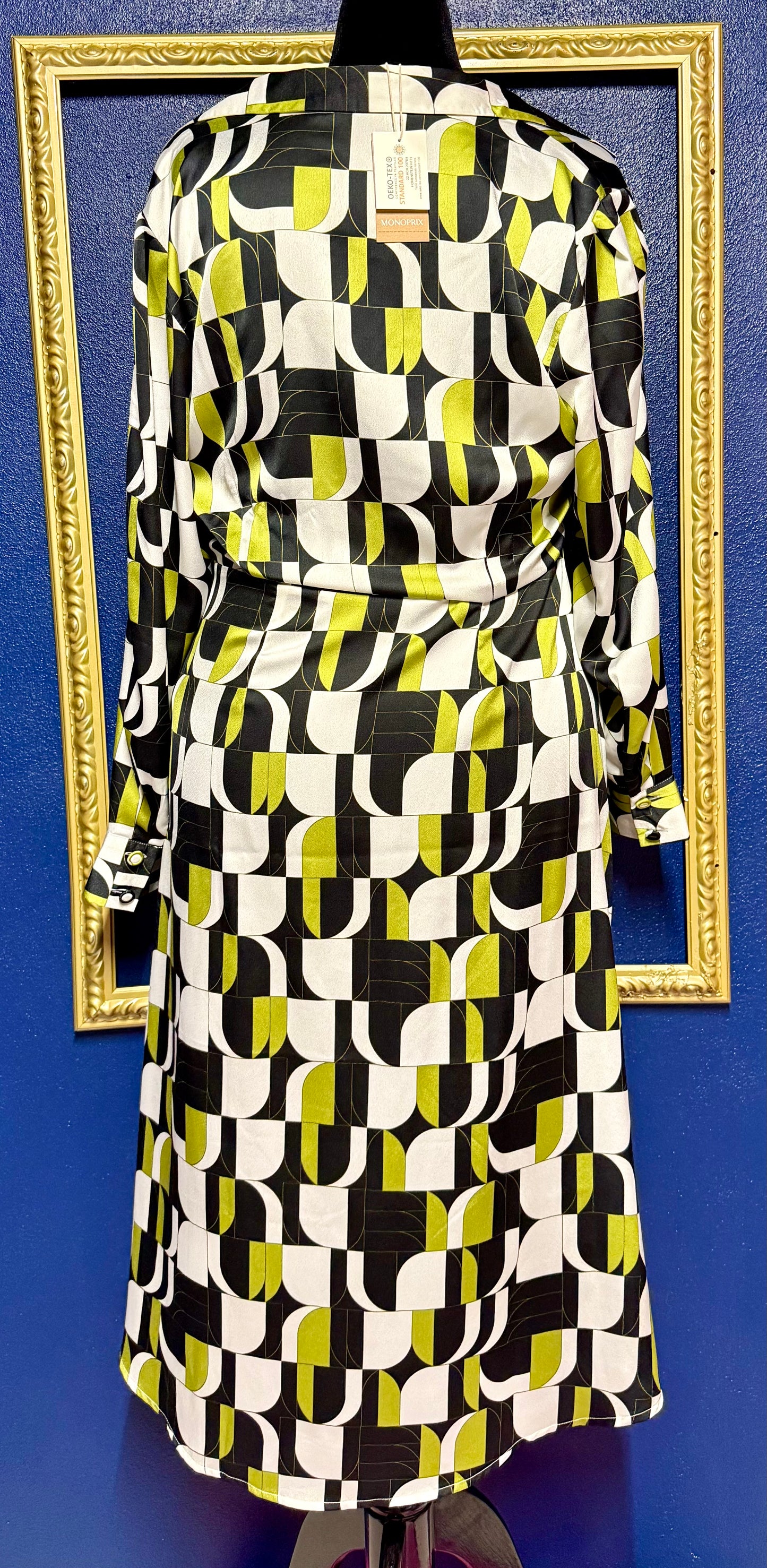 European Geometric Print Dress
