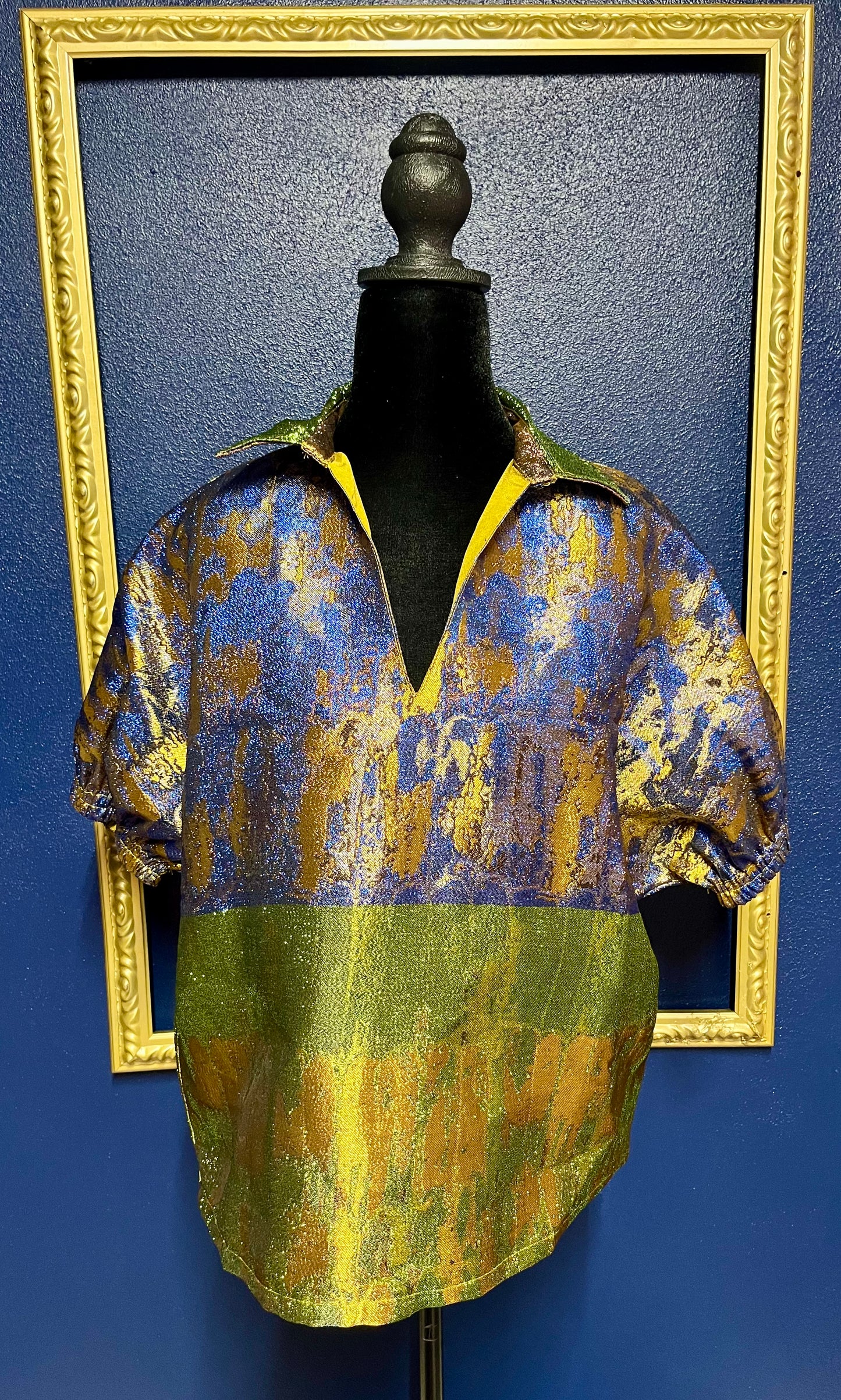 Vibeage THML Brocade Metallic Blouse