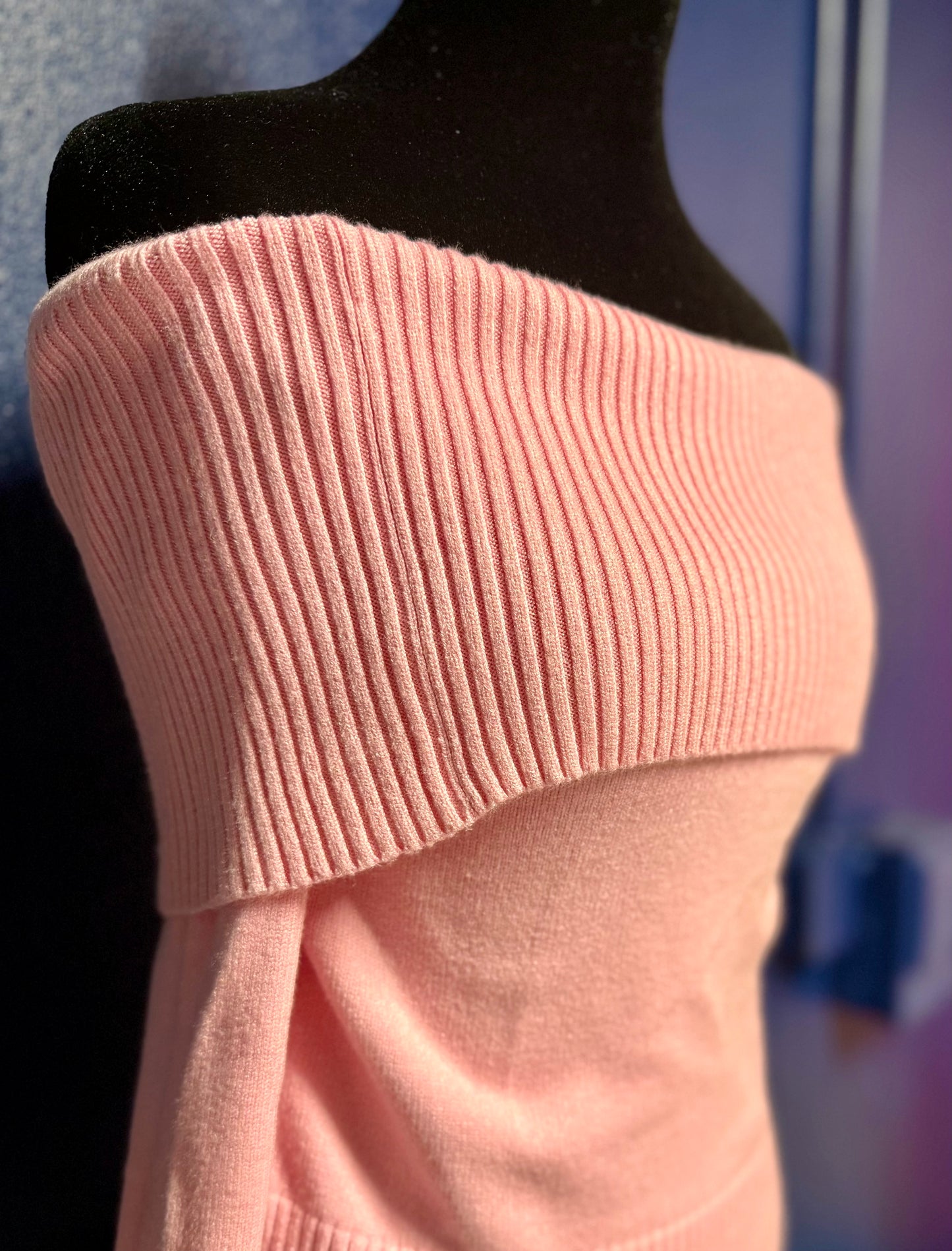 Pink Off the Shoulder Sweater