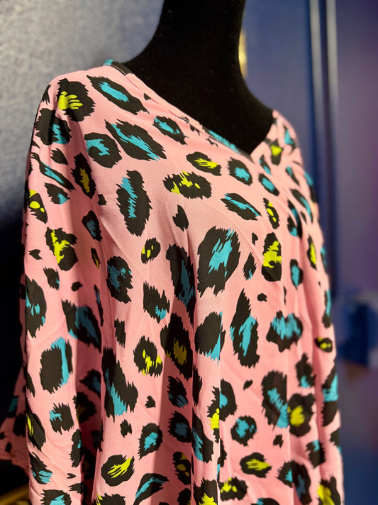 Adrienne Pink Leopard Blouse