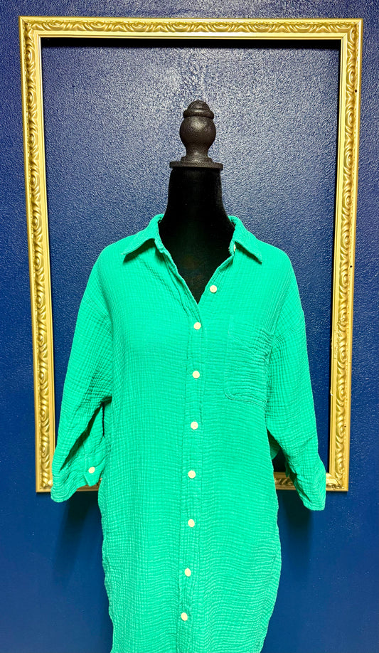 Universal Green Button Up Dress