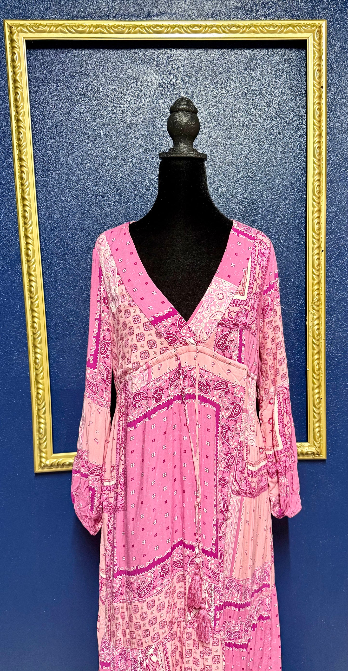 BTFL-Life Pink Bandana Maxi Dress