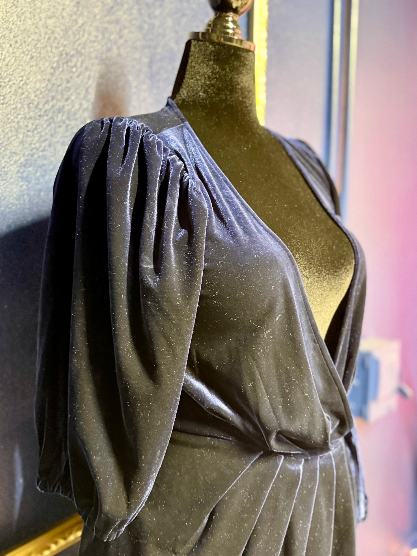 Lucy Paris Blue Velvet Dress