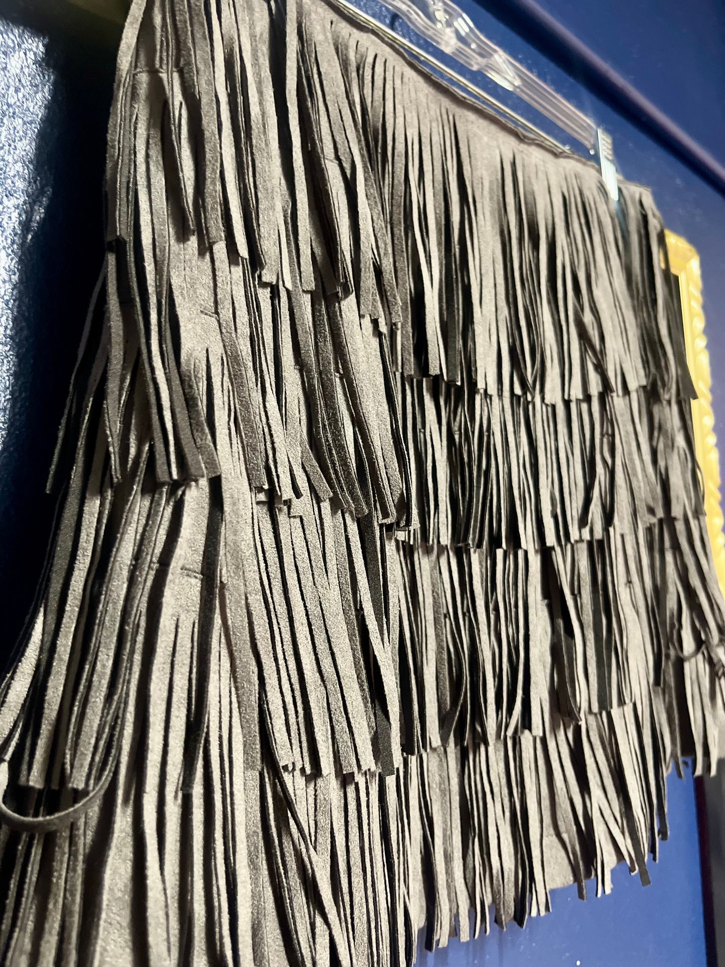 Suede Fringe Mini Skirt