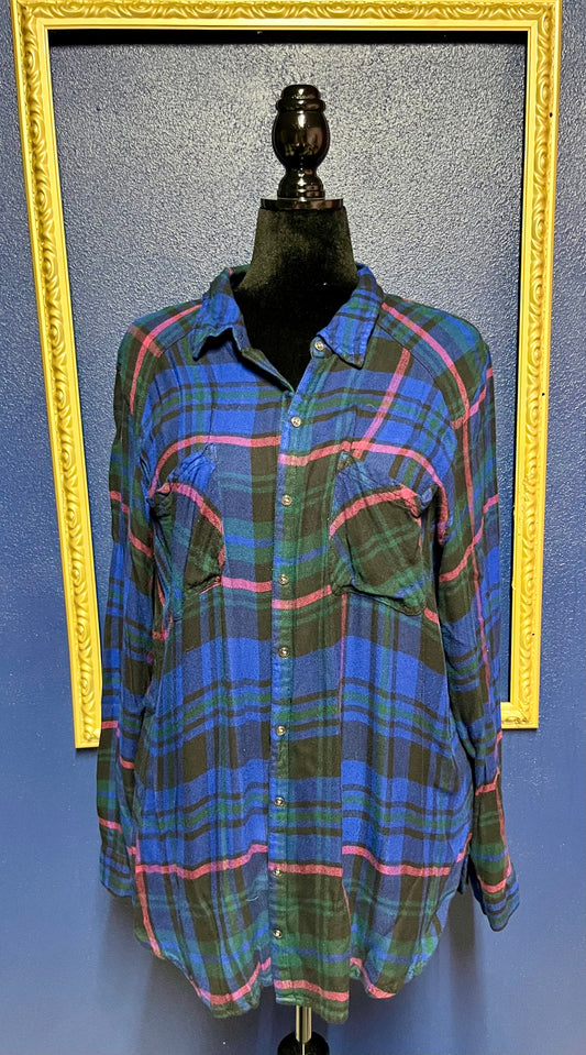 Torrid Blue and Purple Flannel