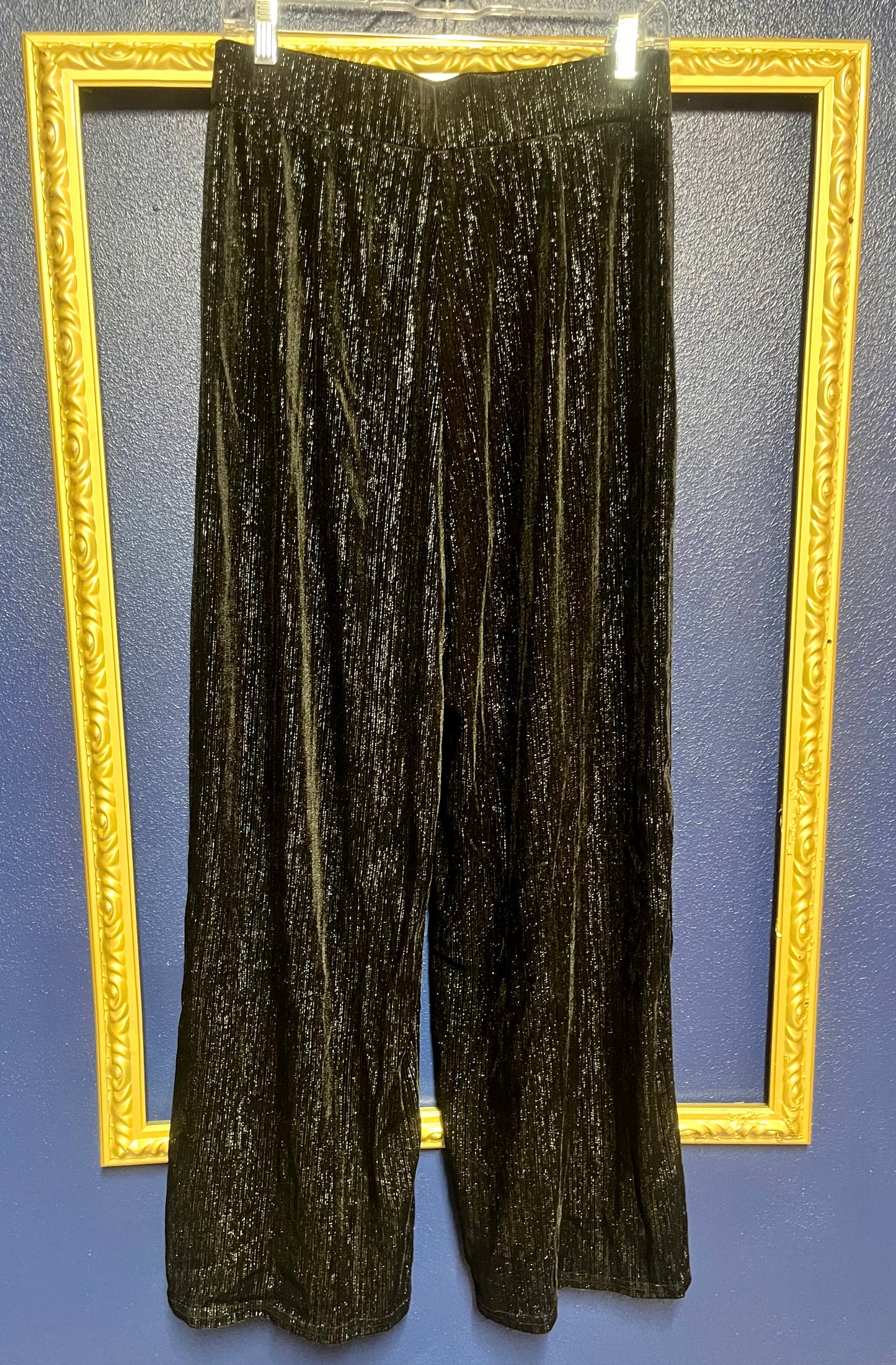 Black Shimmery Velvet Pants