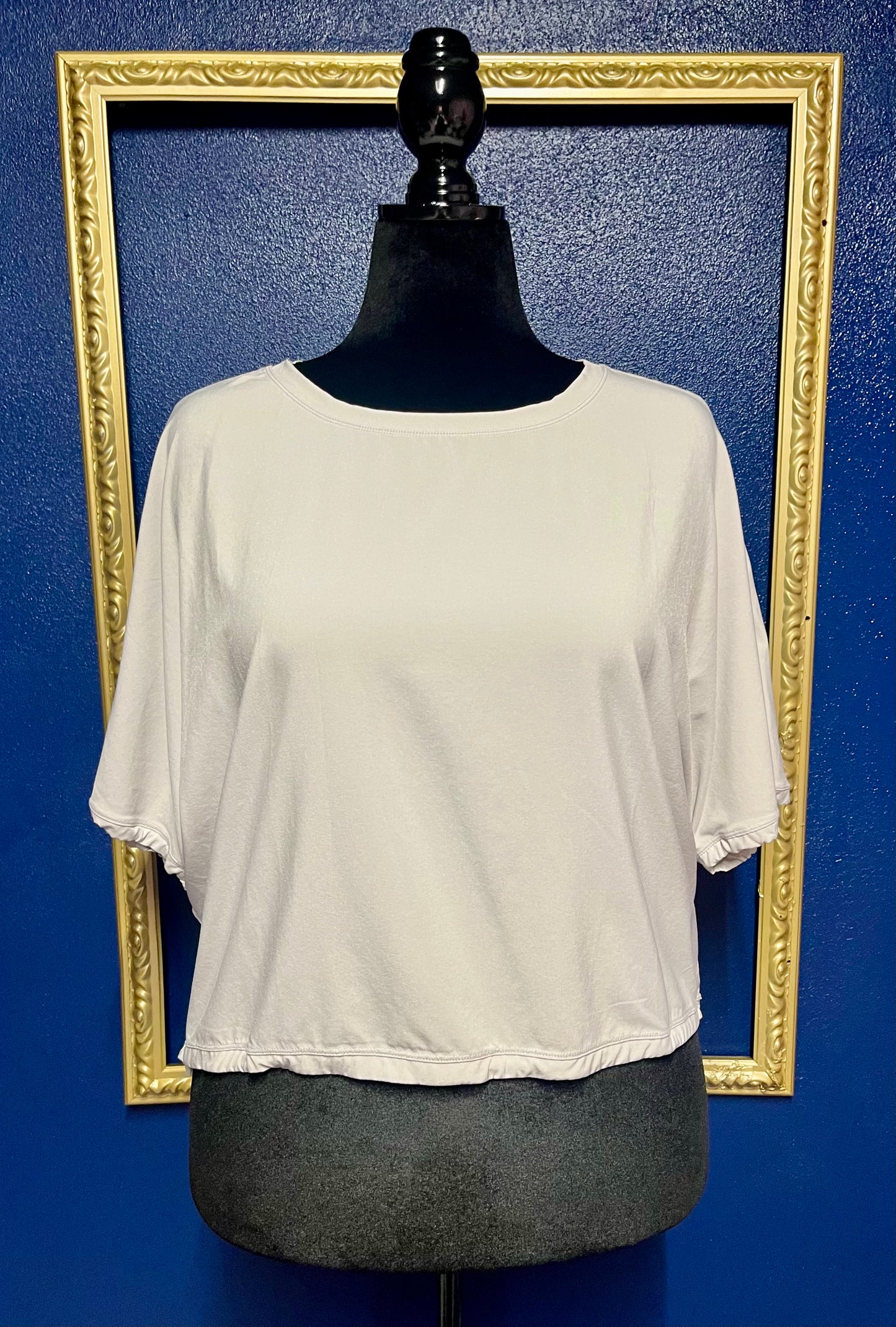 Zella Soft Gray Mesh Back Top