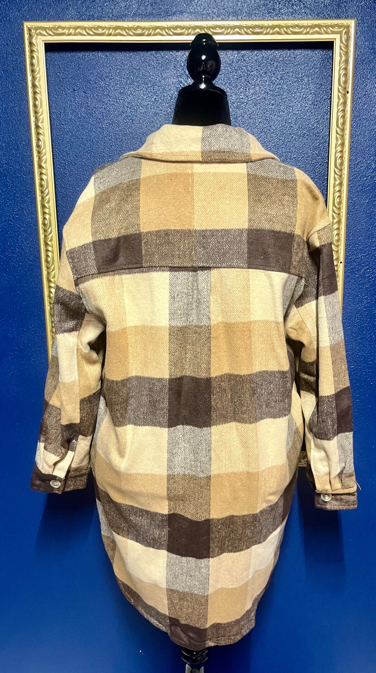 Shop the Mint Long Plaid Shacket