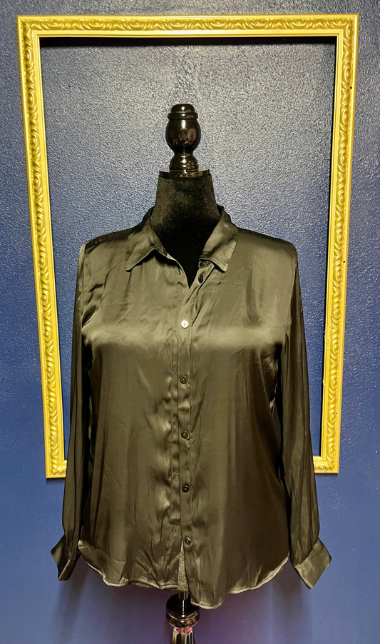 Truth Black Silk Button Down Shirt