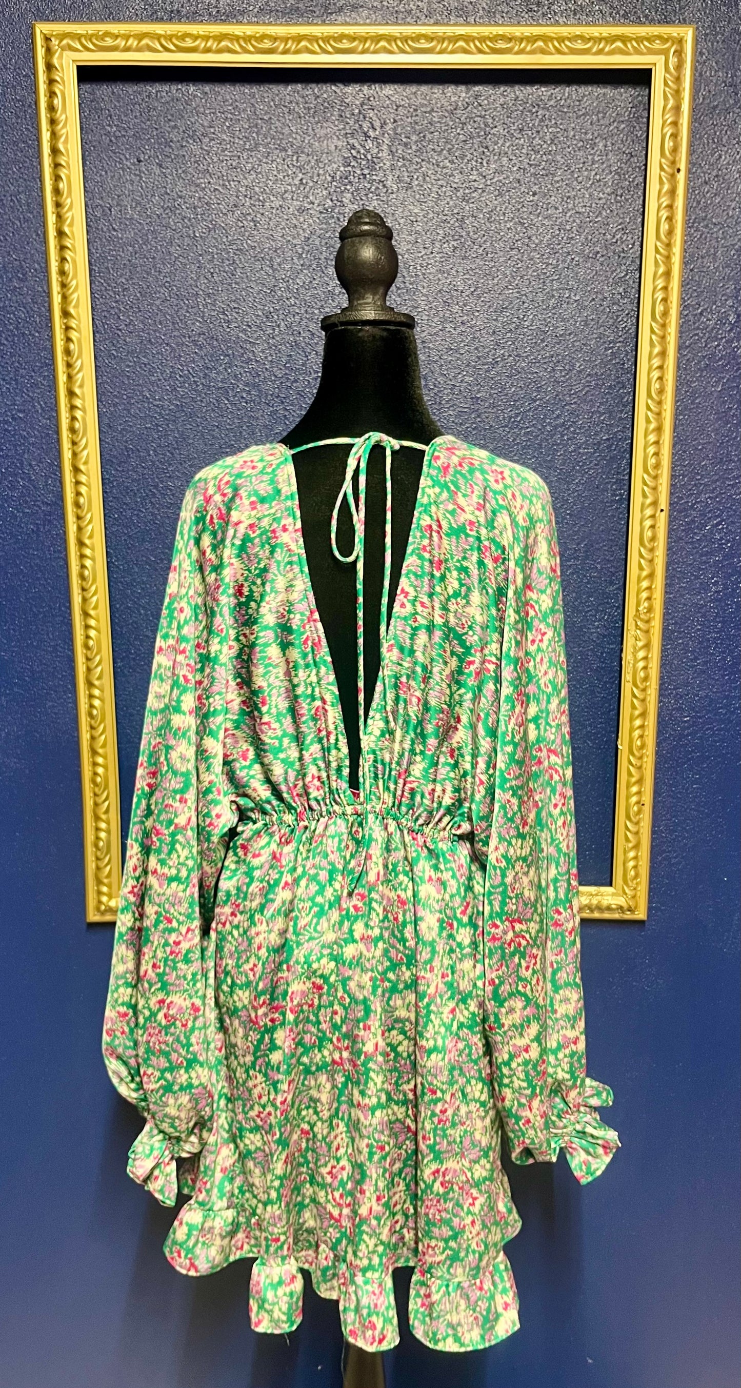 Meet Me in Santorini Green Silk Dress