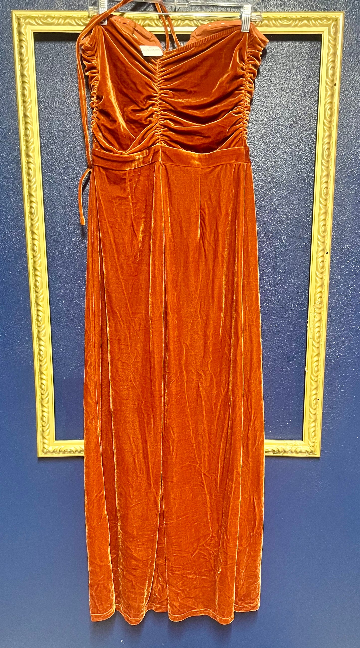 Entro Rust Velvet Jumpsuit