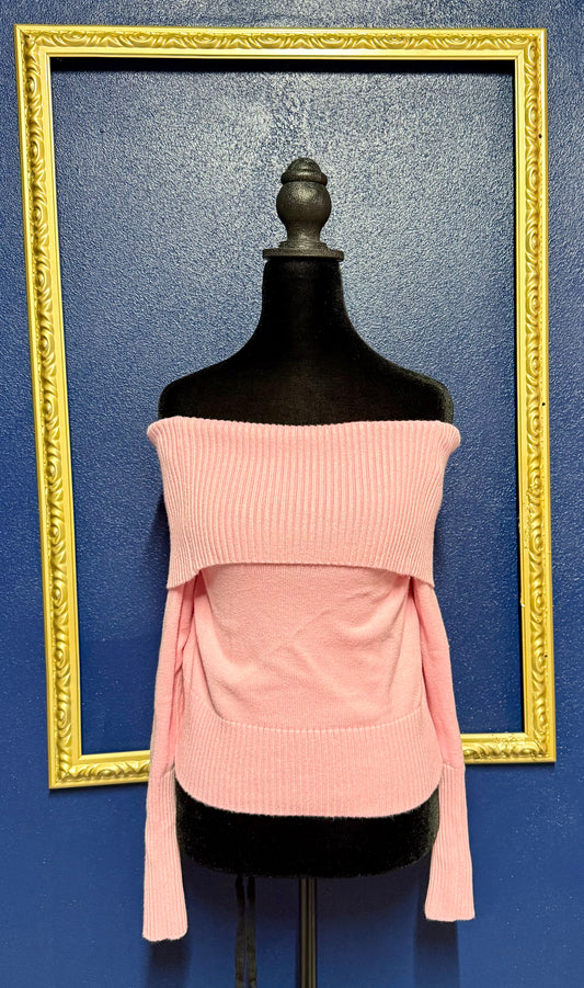 Pink Off the Shoulder Sweater
