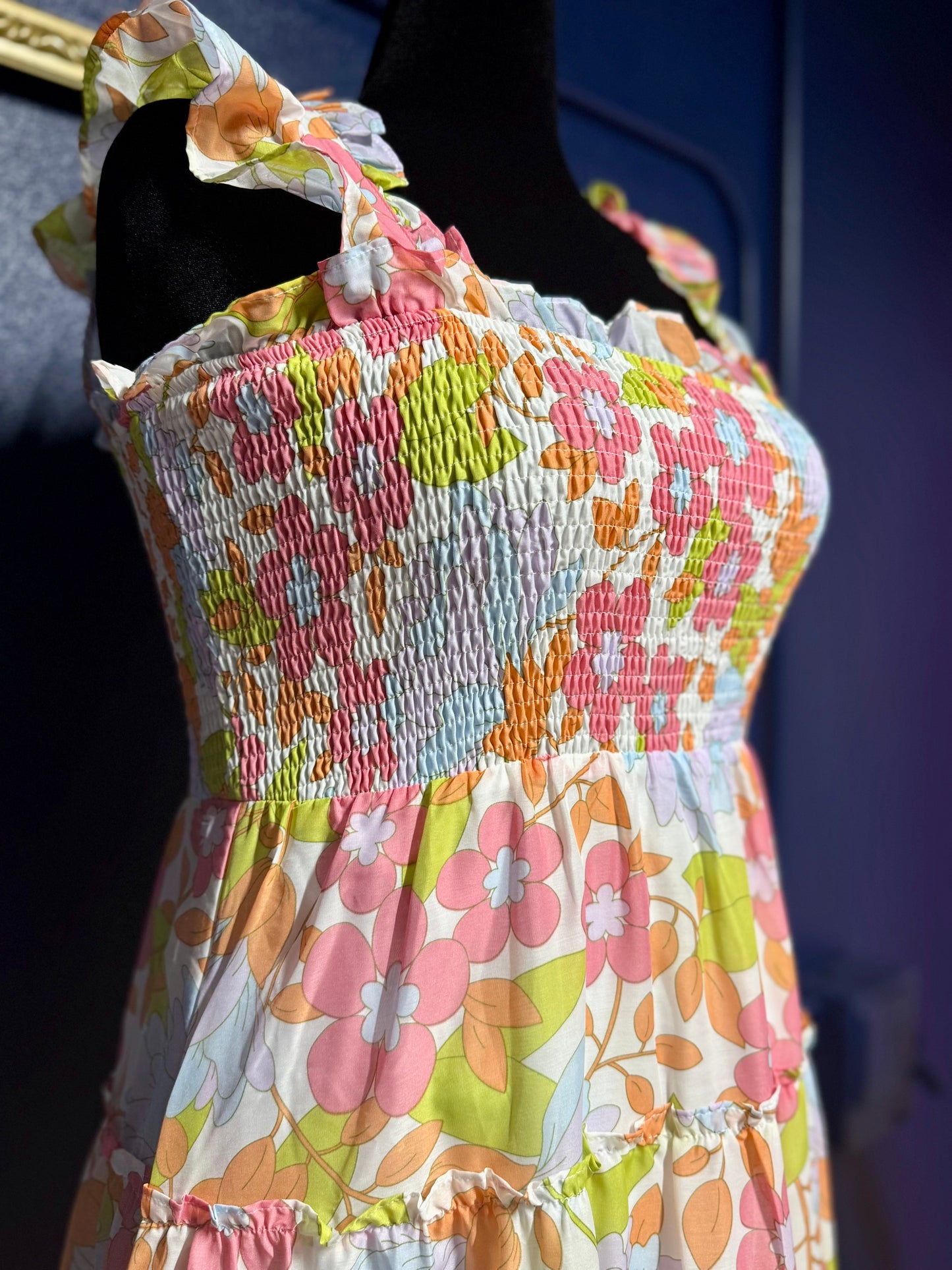 J. Marie Smocked Floral Dress