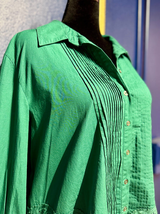 Free People Emerald Blouse