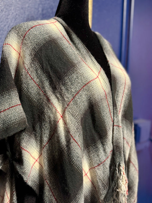 Black Plaid Shawl
