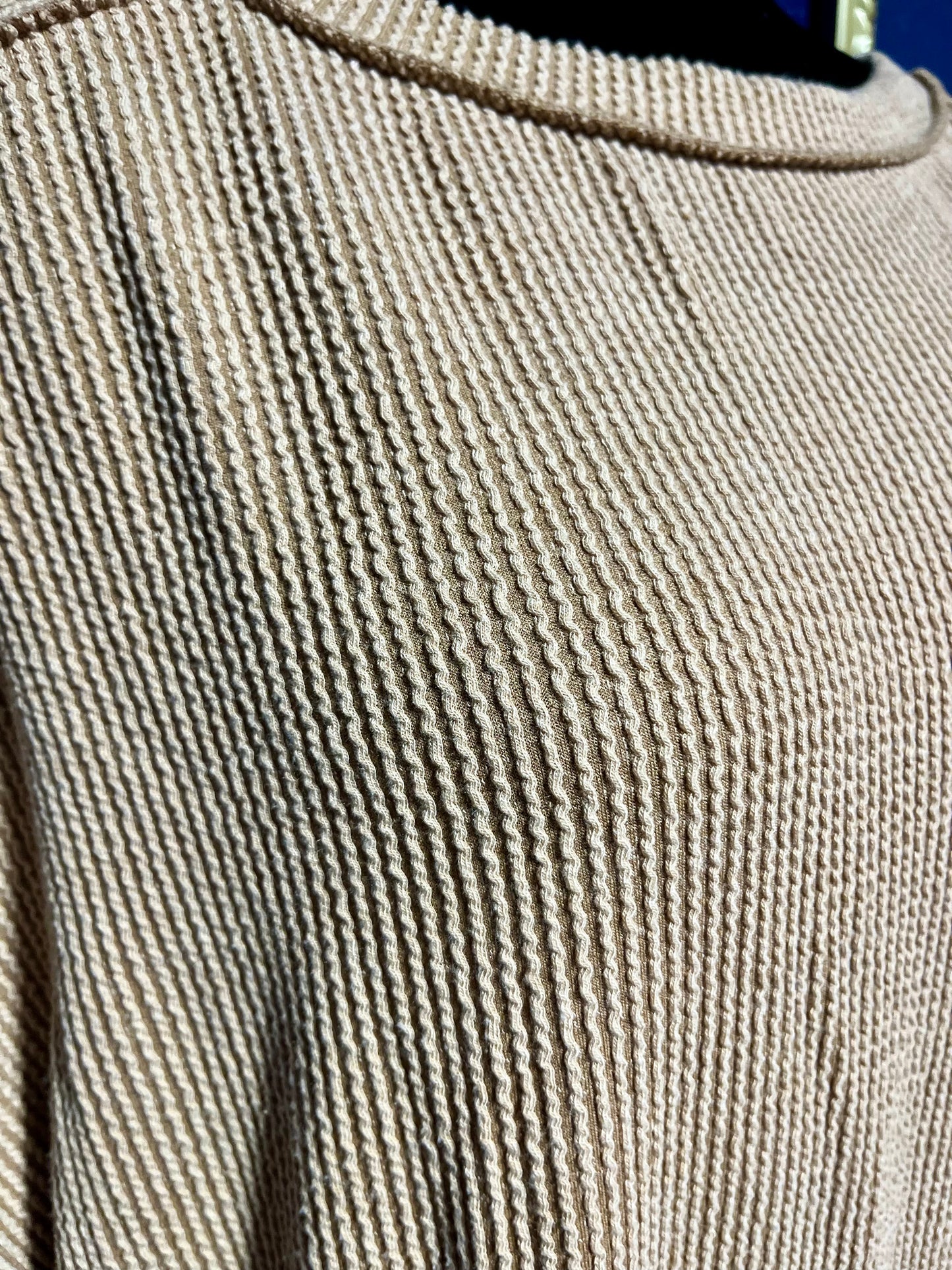 Reborn J Dark Tan Ribbed Pullover