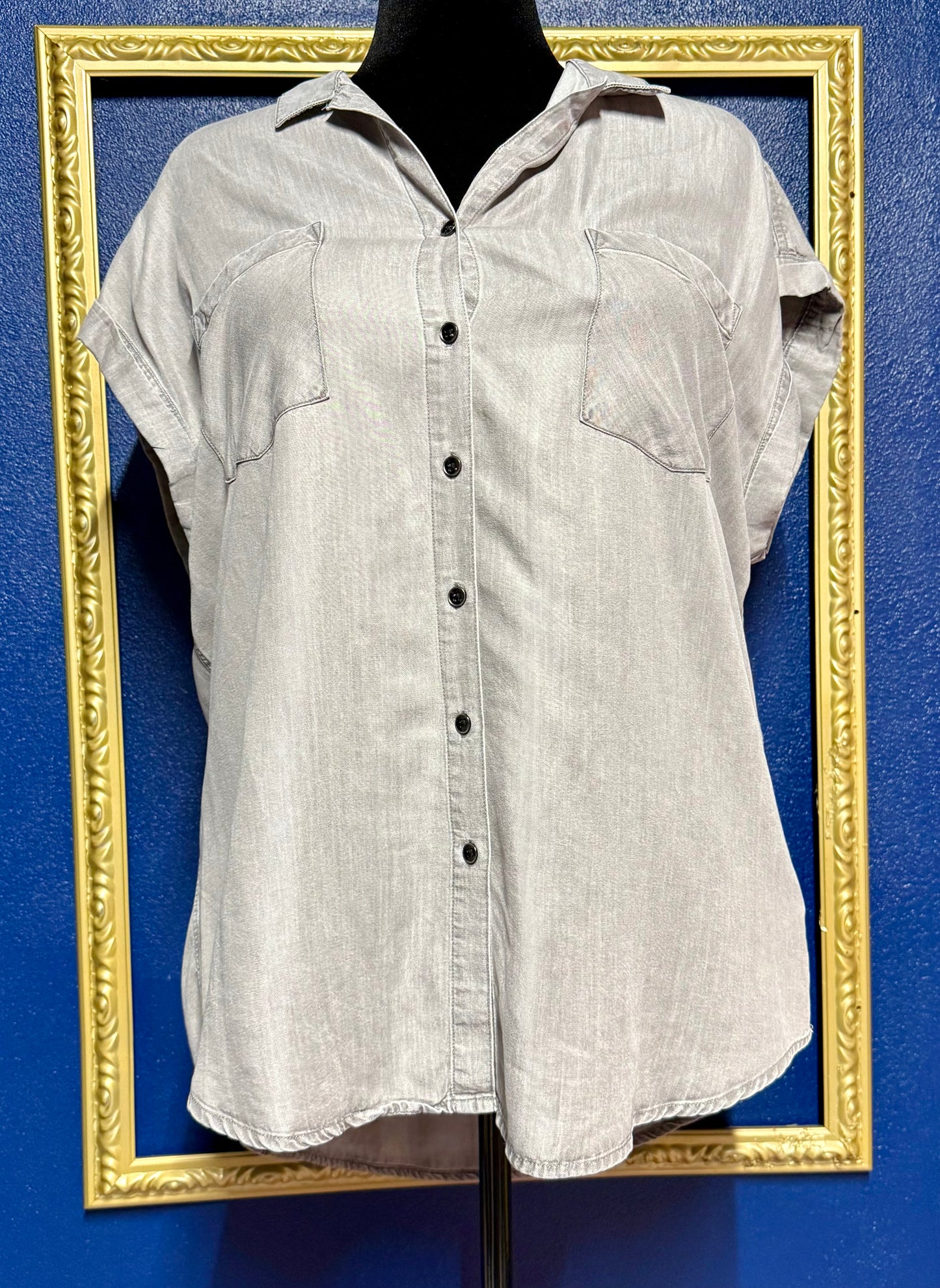 Jach's Girlfriend Gray Button Down