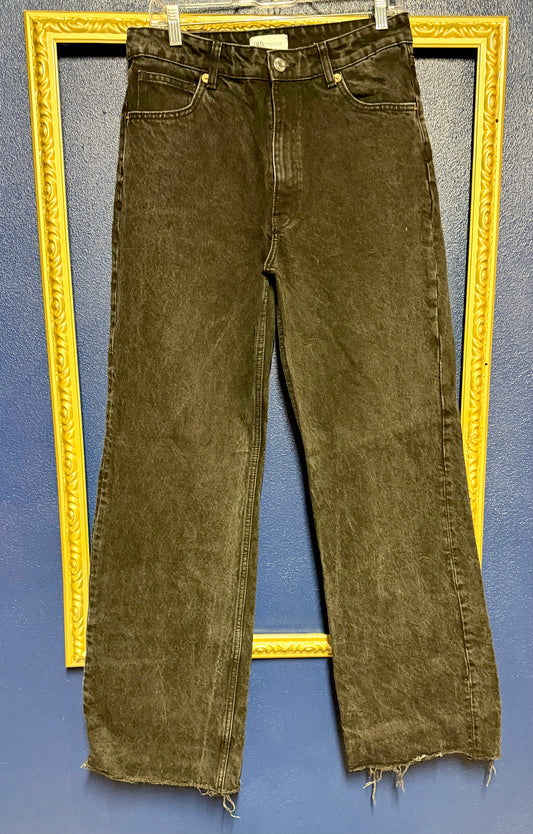 Zara Black Denim Wide Leg Long Jeans