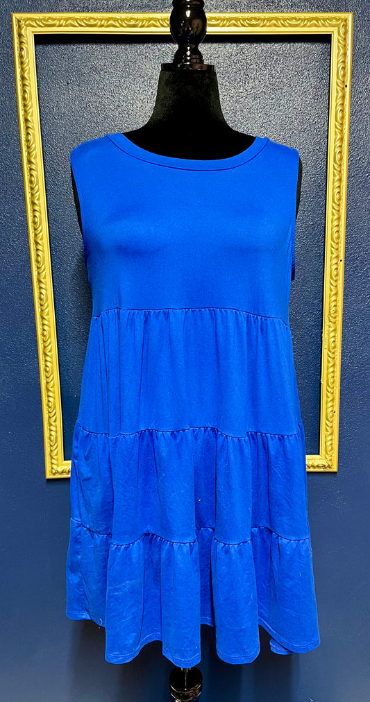 Entro Royal Blue Tiered Dress