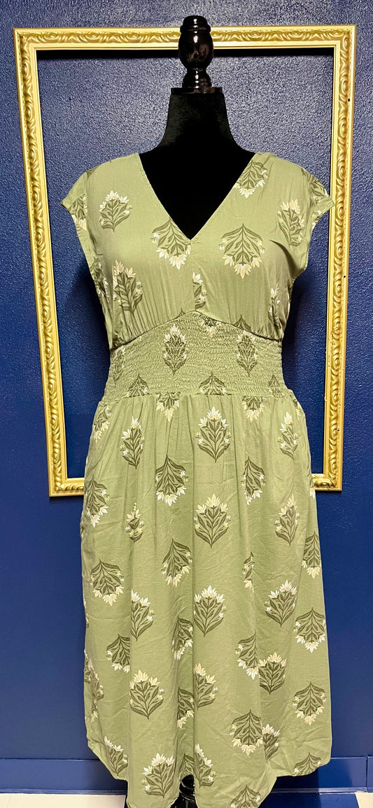 Old Navy Olive Floral Dress