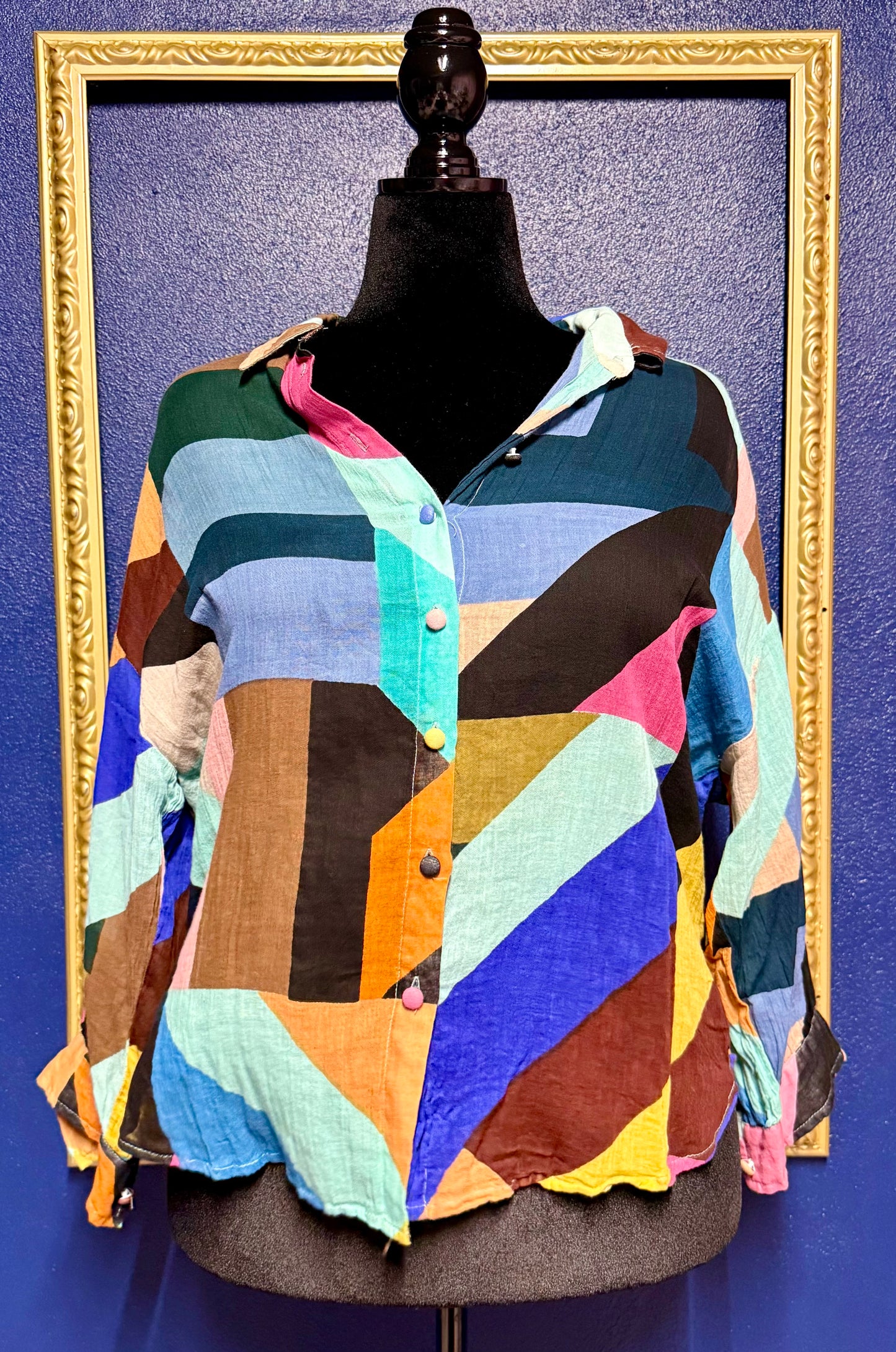 Derhy Geometric Button Down