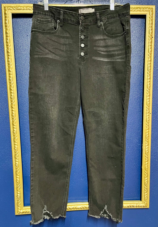 JUSTUSA Black Button Fly Straight Leg Jeans